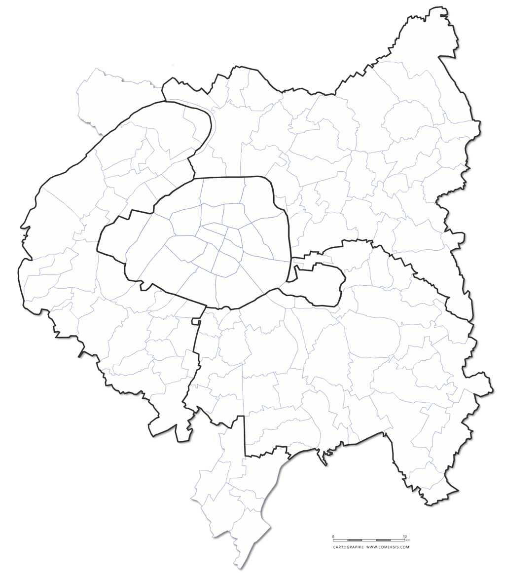 Carte du Grand Paris, zone d'intervention EVFormation